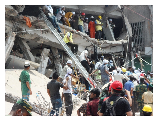 Animesh Biswas et. al. "Rescue and Emergency Management of a Man-Made Disaster: Lesson Learnt from a Collapse Factory Building, Bangladesh", The Scientific World Journal doi:10.1155/2015/136434